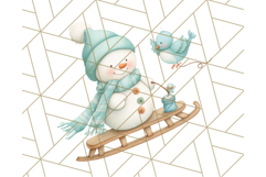 Pastel Snowman Clipart PNG, Cute Soft Winter Graphics Product Image 2