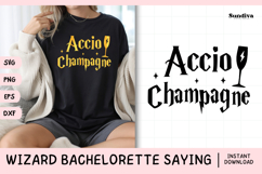Wizard Bachelorette Party Saying SVG | Accio Champagne Product Image 1