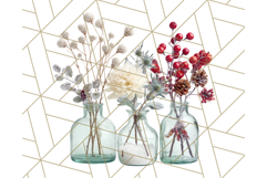 Whimsy Winter Florals Clipart PNG, Christmas Png Clipart Product Image 2