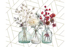 Whimsy Winter Florals Clipart PNG, Christmas Png Clipart Product Image 2