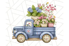 Floral Farm Truck Clipart, Cottagecore Country Truck Png Product Image 2