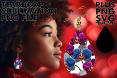 Unique Teardrop Earrings MAGIC, Flower Pattern Product Image 1
