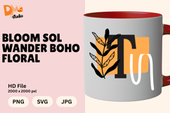 Bloom Sol Wander Boho Floral Monogram Product Image 1