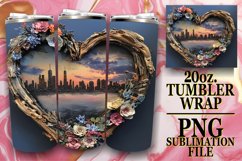 Woodland Wonder Tumbler Wrap Sublimation - 3D Heart Frame Product Image 1