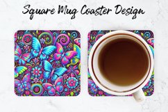 Butterfly Mug coaster | Coaster | Sublimation Design Product Image 1