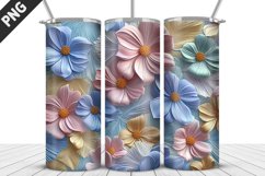 3D Flowers Tumbler Wrap | Sublimation Design | Tumble PNG Product Image 3