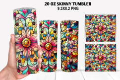 Flower Skinny Tumbler 20oz Wrap Design, Winter Tumbler Wrap Product Image 1