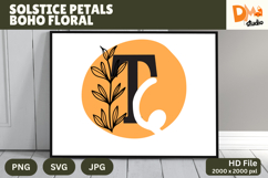 Solstice Petals Boho Floral Monogram Product Image 1
