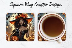 Halloween Witch Mug coaster | Coaster | Sublimation Design Product Image 1