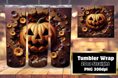 Playful 20oz Tumbler Template , 3D Pumpkin Product Image 1