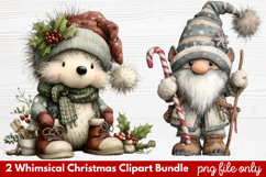 2 Whimsical Christmas Clipart | Cute Festive Holiday PNG Product Image 1