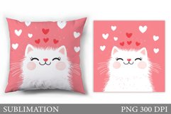 Cute Cat Sublimation. Cute Cat Pillow Sublimation Product Image 1