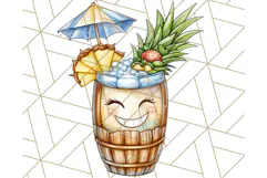 Tropical Tiki Friends PNG Clipart, Cute Summer Art Product Image 2