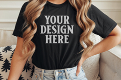 Christmas Bella Canvas 3001 Black Shirt Mockup ,Trandy Mock Product Image 1