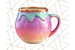 Pastel Coffee Mug Clipart PNG, Latte Iced Coffee Tea Cups Product Image 2