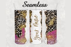 Cheetah Gold Glitter Agate 20 oz sublimation design tumbler Product Image 1
