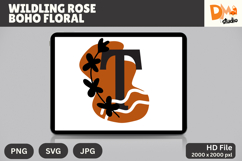 Wildling Rose Boho Floral Monogram Product Image 1