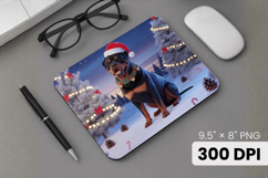Winter Dog Christmas PNG, Icy Tree Mouse Pad Design Product Image 1