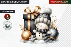 Snowman clipart, Elegant Christmas png, winter clipart Product Image 1