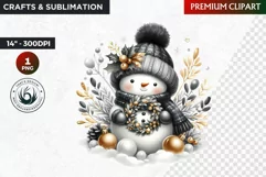 Snowman clipart, Elegant Christmas png, winter clipart Product Image 1
