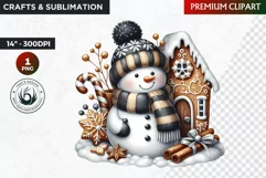 Snowman clipart, Elegant Christmas png, winter clipart Product Image 1