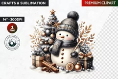 Snowman clipart, Elegant Christmas png, winter clipart Product Image 1