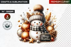 Snowman clipart, Elegant Christmas png, winter clipart Product Image 1