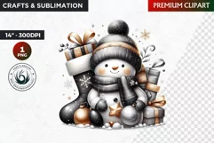 Snowman clipart, Elegant Christmas png, winter clipart Product Image 1