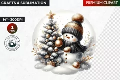 Snowman clipart, Elegant Christmas png, winter clipart Product Image 1