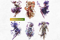 Botanical Spirits Clipart Set, mystical floral goddess PNG Product Image 4