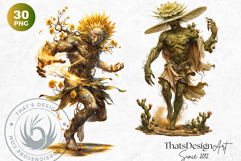 Botanical Spirits Clipart Set, mystical floral goddess PNG Product Image 6