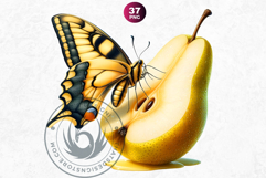 Vibrant Butterfly Fruit PNG, Tropical Summer Clipart Product Image 7