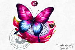 Vibrant Butterfly Fruit PNG, Tropical Summer Clipart Product Image 2