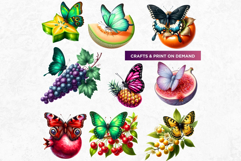 Vibrant Butterfly Fruit PNG, Tropical Summer Clipart Product Image 4