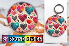 Whimsical Car Coaster Round PNG, Heart Product Image 1