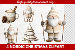 4 Nordic Christmas Clipart | Scandinavian Holiday PNG Product Image 1
