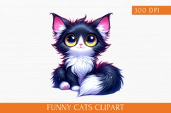 Funny Cat Clipart, Funny Cats Sublimation Product Image 1