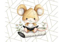 Cute Back to School Animals PNG Clipart with Books & Bags Product Image 2