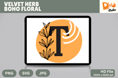 Velvet Herb Boho Floral Monogram Product Image 1