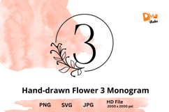 Hand-drawn Flower Monogram Product Image 1