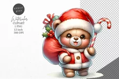 Christmas clipart|Teddy bear clipart|Christmas sublimation Product Image 1