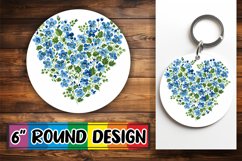 Spring Heart of Flowers Round Design Sublimation PNG Product Image 1