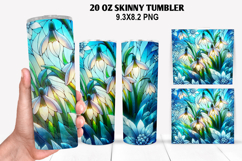 Florals Skinny Tumbler 20oz Wrap Design, Winter Tumbler PNG Product Image 1