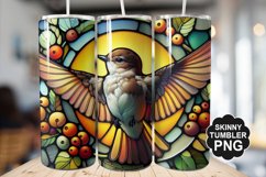 Eastern Phoebe Single Bird Stained Glass - Tumble Design Product Image 1