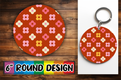 Radiant Round Car Coaster Design, Valentine's Pattern Product Image 1