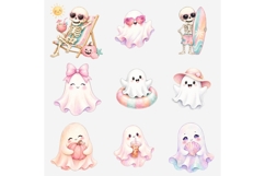 Summerween Clipart Bundle PNG, Pastel Halloween Summer Product Image 6