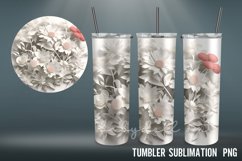 3D Tumbler wrap| Flowers Tumbler Sublimation Design Product Image 2