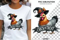Chick or Treat PNG, Funny Halloween Chicken Sublimation Product Image 1