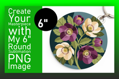 Cute Circle Design Car Coaster PNG , Flowers Product Image 1