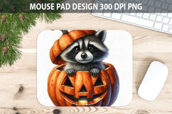 Raccoon Mouse pad Sublimation - Halloween Animal PNG Design Product Image 1